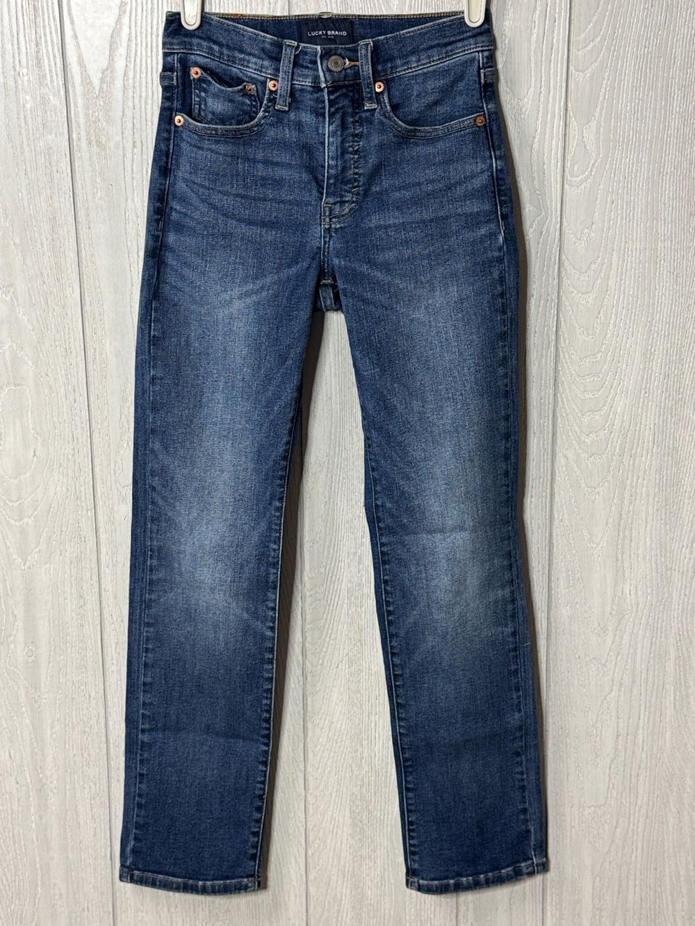 Zoe high rise straight cut jeans, Lucky Brand size 0/25